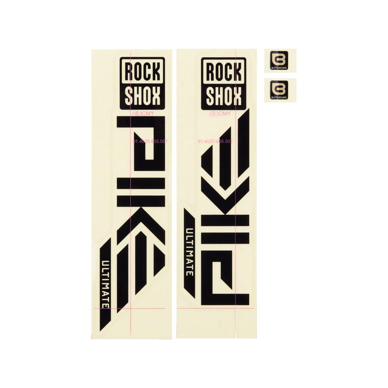 Rockshox Spare Fork Decal Kit Pike Ultimate 27/29 (2023+) Gloss Black For Gloss Green