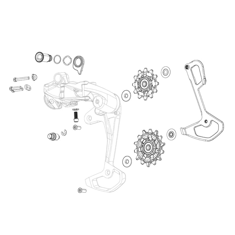 SRAM Rear Derailleur Cage Assembly Kit T-Type Eagle Axs (Full Replacement Cage Assembly Including Outer And Inner Cages, Damper And Pulleys) 2023  Xx