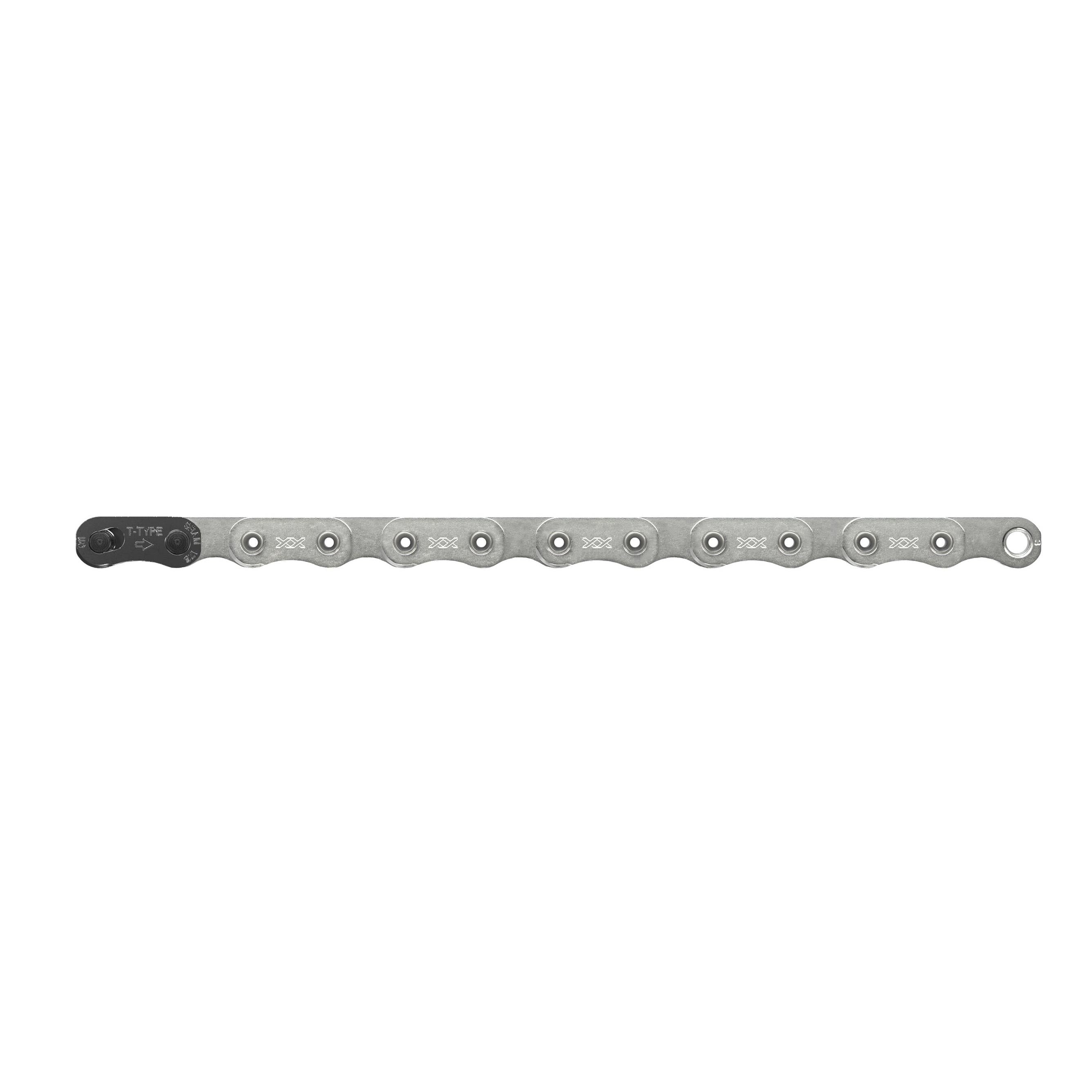 SRAM Chain Xx T-Type Eagle Silver Hollowpin 126 Links W/Powerlock T-Type Pvd 12 Speed 1Pc 2023 Silver 12 Speed