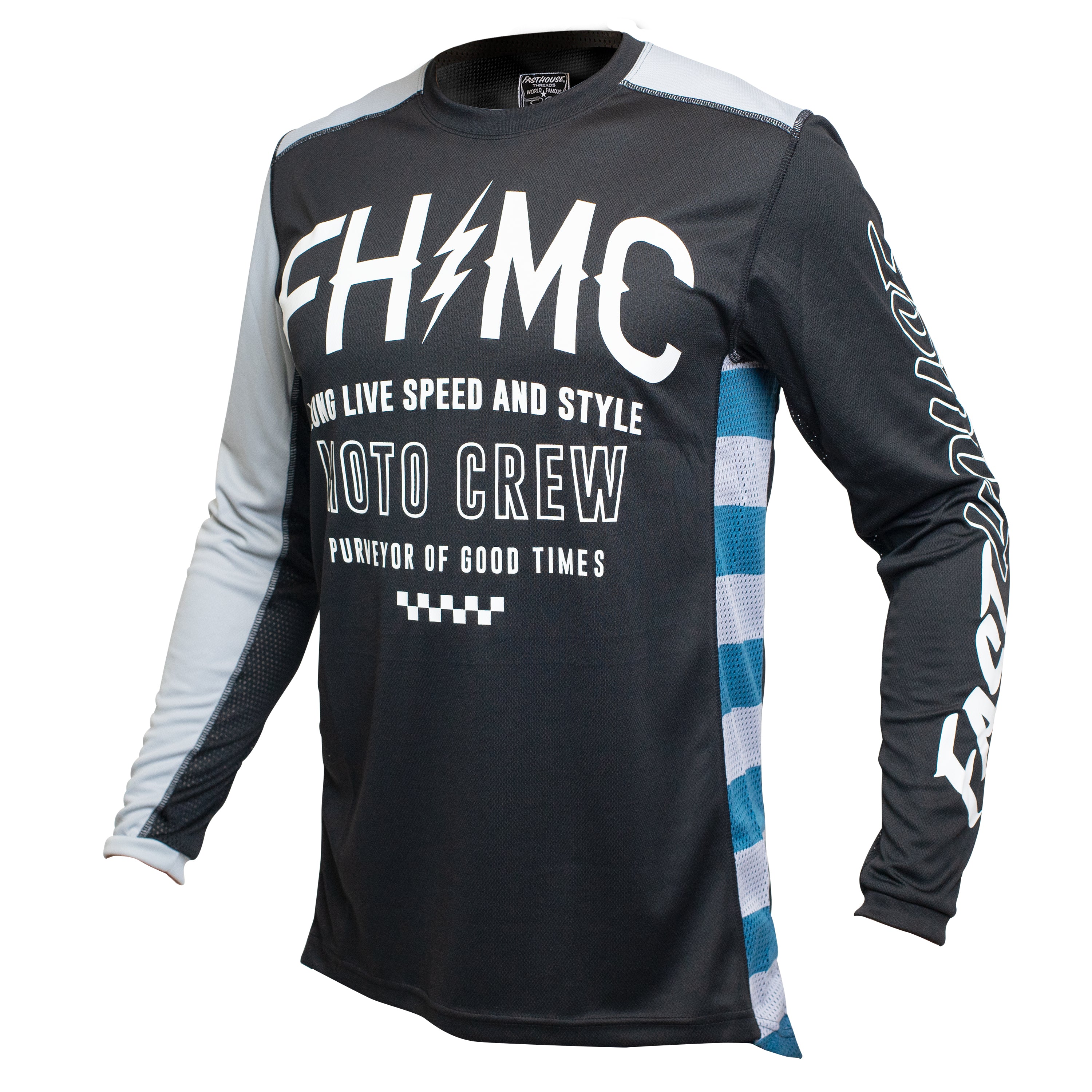 Fasthouse Grindhouse Cypher Long Sleeve Jersey Black/Silver XL