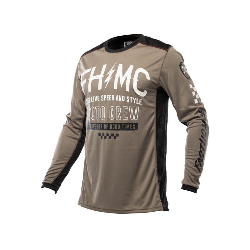 Fasthouse Youth Grindhouse Cypher Long Sleeve Jersey 2021 Moss/Grey Yl