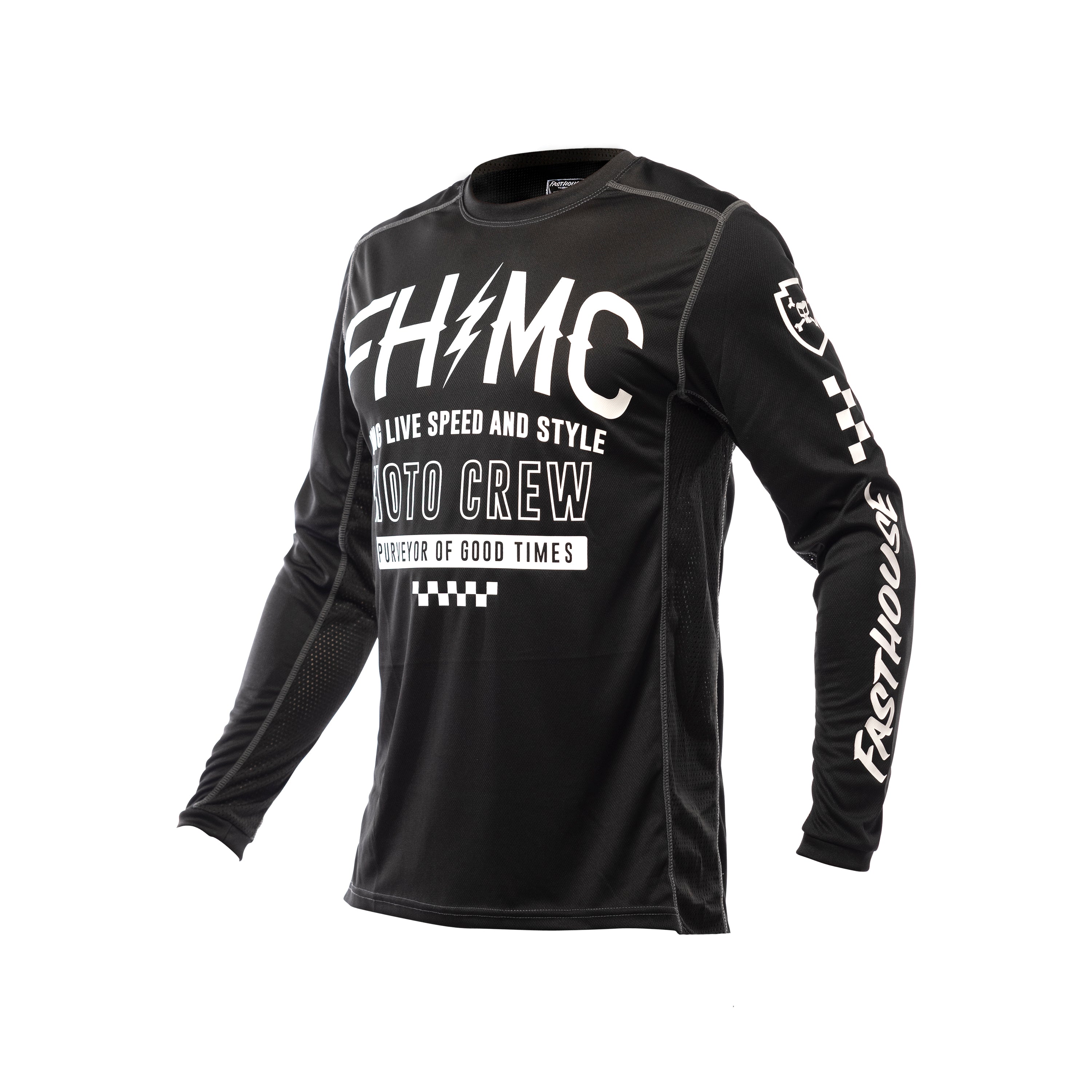 Fasthouse Youth Grindhouse Cypher Long Sleeve Jersey 2021 Black Yl