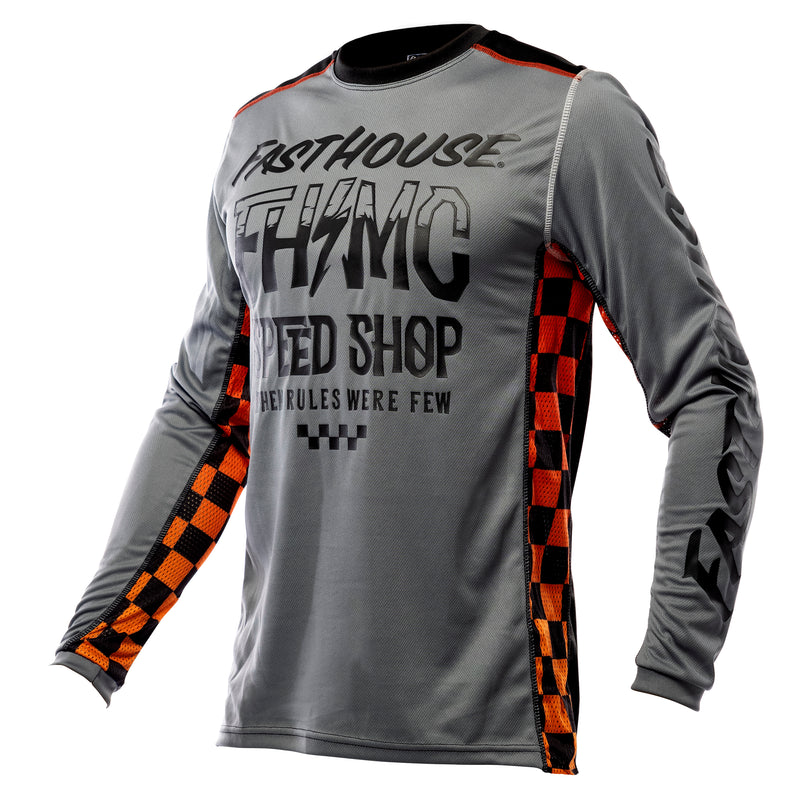 Fasthouse Youth Grindhouse Brute Long Sleeve Jersey 2021 Grey/Black Ym