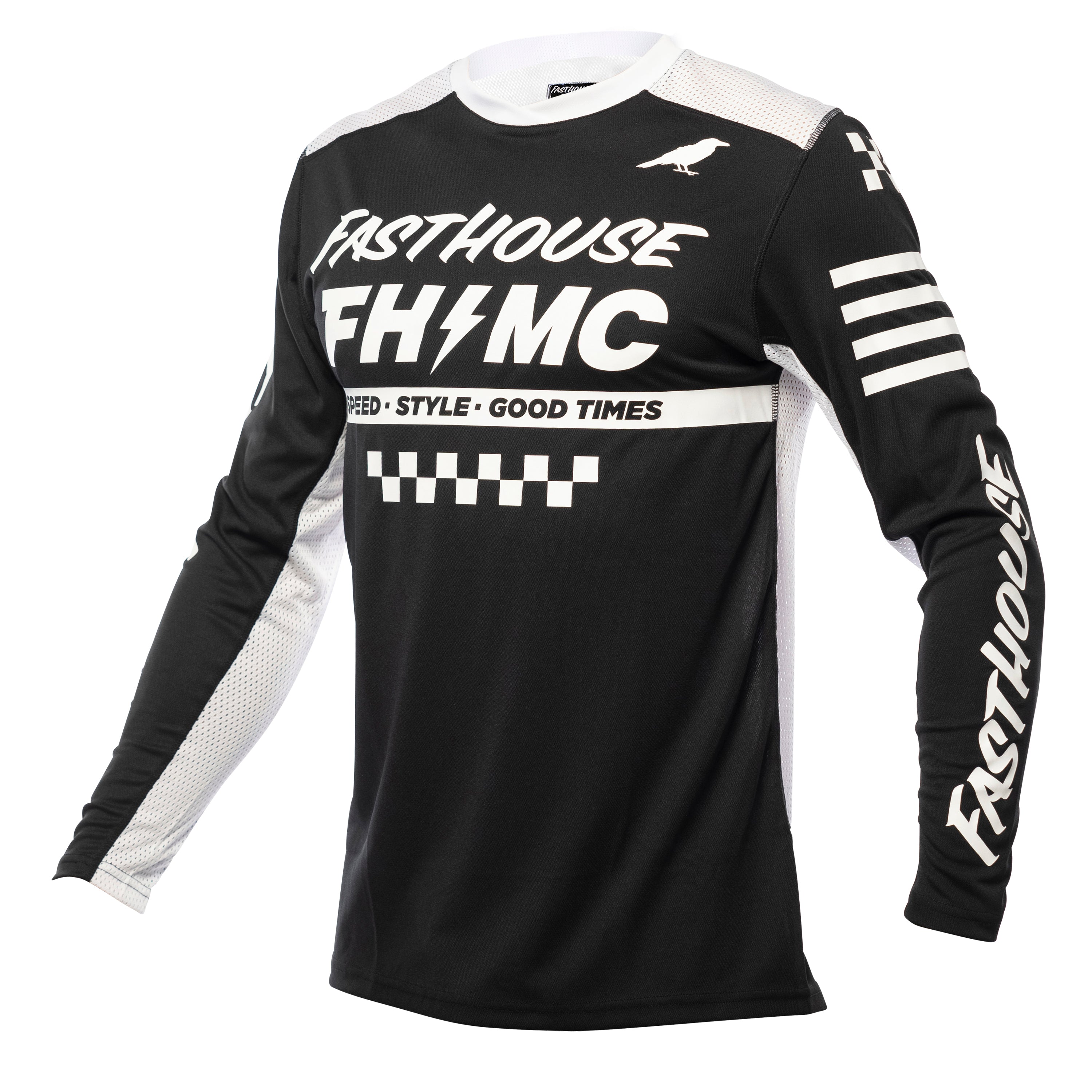 Fasthouse Youth A/C Elrod Long Sleeve Jersey 2021 Black Yl