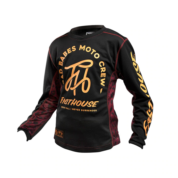 Fasthouse Girl's Grindhouse Golden Script Long Sleeve Jersey 2021 Black Ys