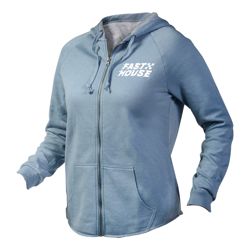 Fasthouse Women's Drift Zip Up Hoodie Misty Blue WXL
