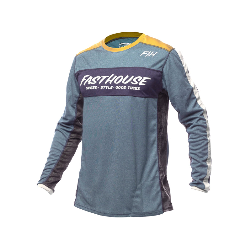 Fasthouse Youth Classic Acadia Long Sleeve Jersey 2022 Heather Indigo Ys
