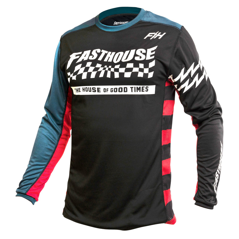 Fasthouse Classic Velocity Long Sleeve Jersey 2022 Black/Indigo XL