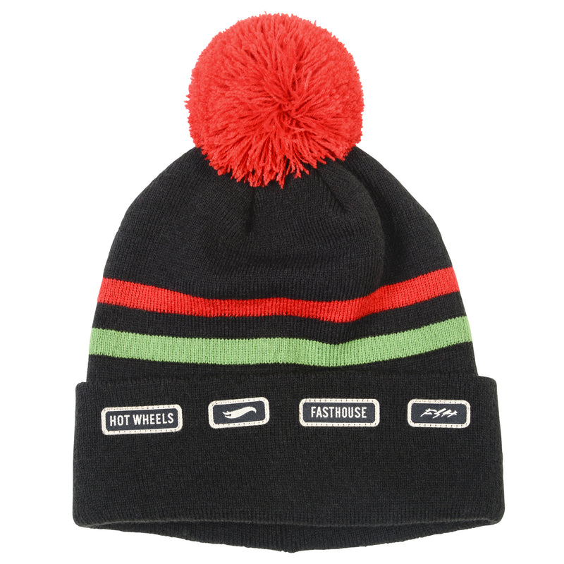Fasthouse Express Hot Wheels Pom Beanie 2022 Black/Red One Size
