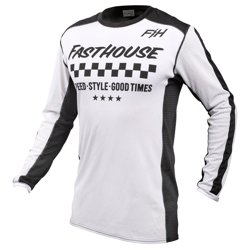 Fasthouse Usa Originals Air Cooled Long Sleeve Jersey 2022 White/Black S