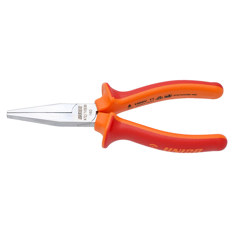 Unior Long Flat Nose Pliers Red 160Mm