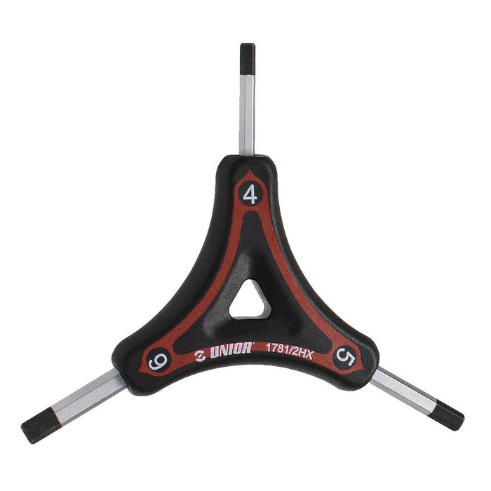 Unior Three-Way Hex Wrench Black/Red, 4/5/6mm