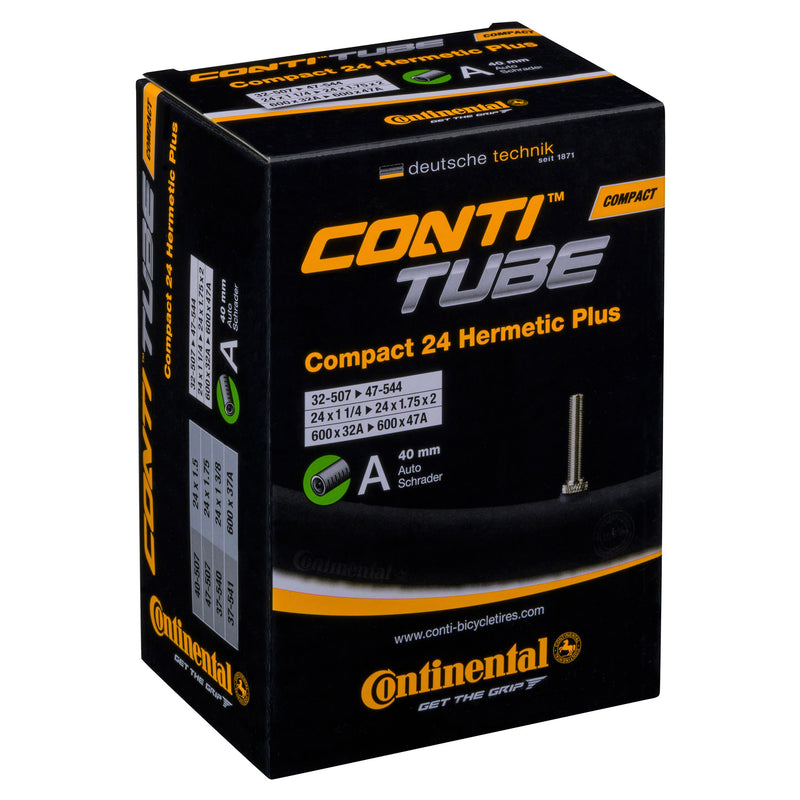 Continental Compact Tube Wide Hermetic Plus Schrader 40Mm Valve Black 24X2.00-2.40"