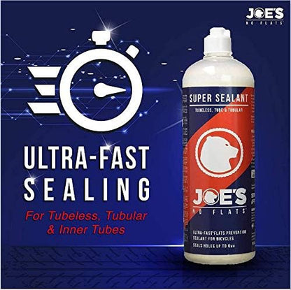 Joes B8 Bike Tyre Sealant Puncture Repair kit, Seals Holes up to 6mm Suitable for All Types of Bike Tyres, Ultra Fast Sealing, 1000ml Bottle