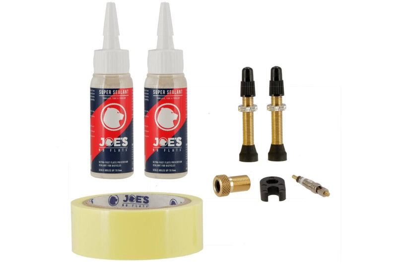 JOES NO FLATS, TUBELESS READY KIT (SUPER SEALANT) 32MM VALVE / 25MM RIM TAPE