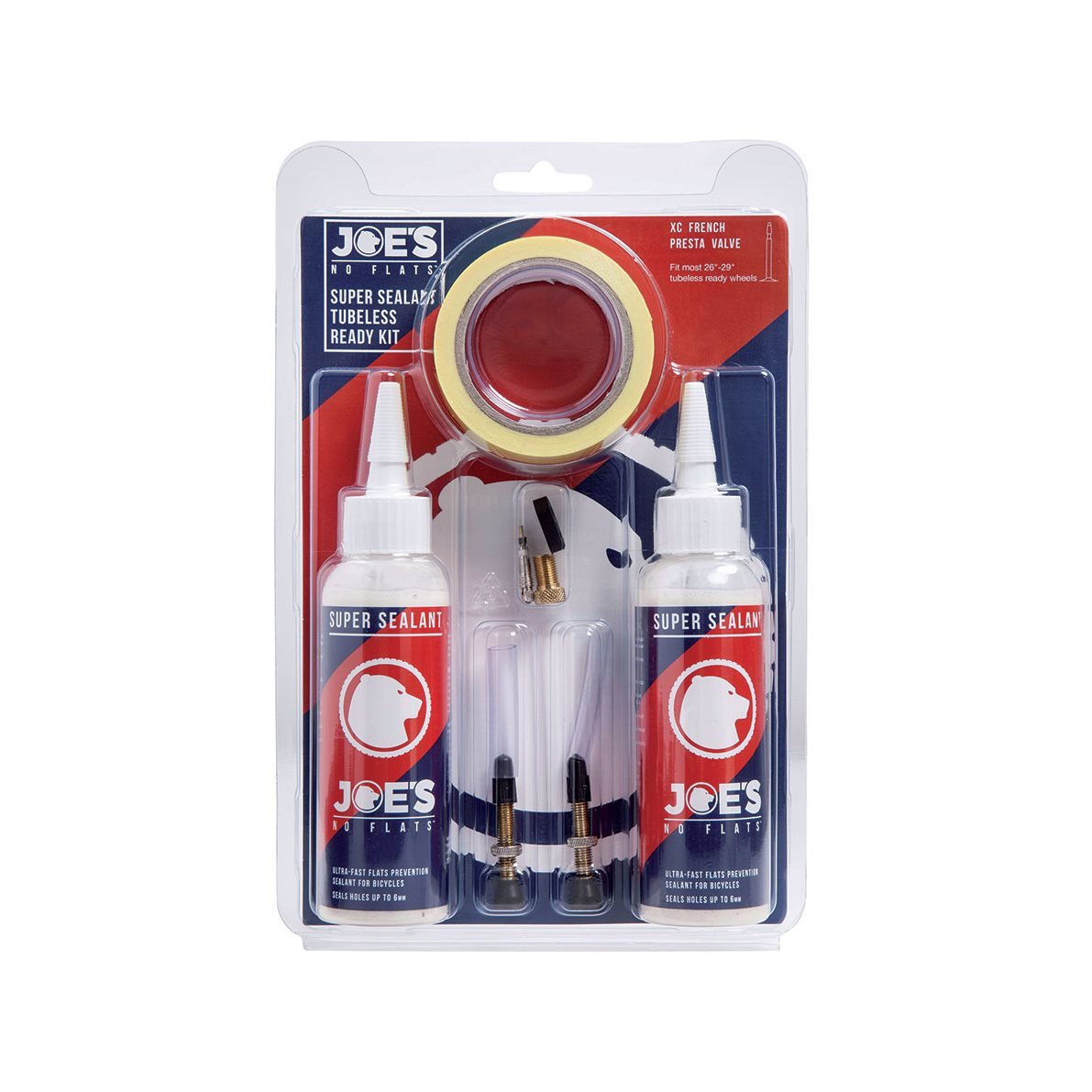 JOE'S NO FLATS, TUBELESS READY KIT (SUPER SEALANT) 32MM VALVE / 21MM RIM TAPE