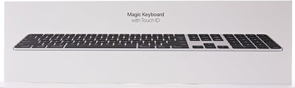 Apple Magic Keyboard met Touch ID en numeriek toetsenblok: Bluetooth, oplaadbaar. Werkt met andere Mac-computers met Apple silicon; Deens, Zwarte toetsen
