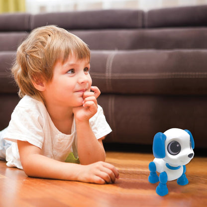 Lexibook, Power Puppy Mini, My Little Dog-Robot with Sounds, Music, Light Effects, Voice Repetition Function and Reaction to sounds, ROB02DOG, Blue/White