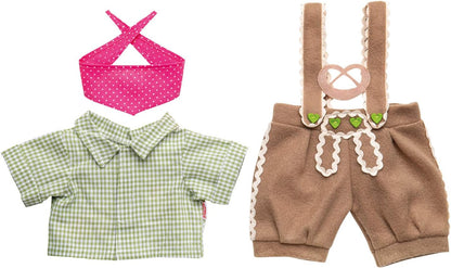Heless 2114 Doll's Clothing Set 3 Pieces with Traditional Trousers, Shirt and Neckerchief, Size 35-45 cm