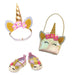 Heless 2311 - Puppenzubehör im Design Glitzer-Einhorn, 3-teiliges Accessoire Set mit Ballerinas, Tasche und Haarband für Puppen und Kuscheltiere der Größe 30-34 cm