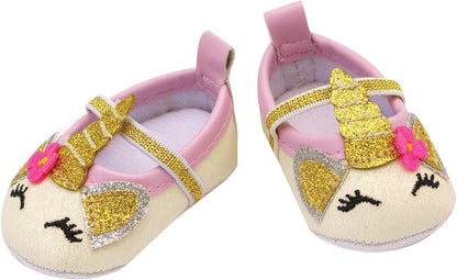 Heless 2311 - Puppenzubehör im Design Glitzer-Einhorn, 3-teiliges Accessoire Set mit Ballerinas, Tasche und Haarband für Puppen und Kuscheltiere der Größe 30-34 cm