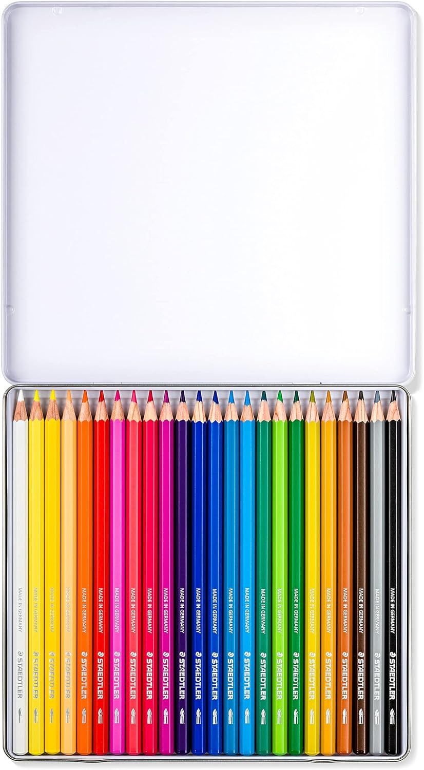 STAEDTLER 14610C Design Journey Watercolour Pencils - Assorted Colours (Tin of 24
