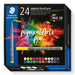 STAEDTLER 371 C24 Pigment Arts Brush Pen - Assorted Basic Colours (Pack of 24) Basic Pack of 24