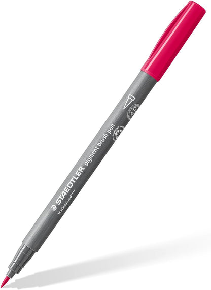 STAEDTLER 371 C24 Pigment Arts Brush Pen - Assorted Basic Colours (Pack of 24) Basic Pack of 24