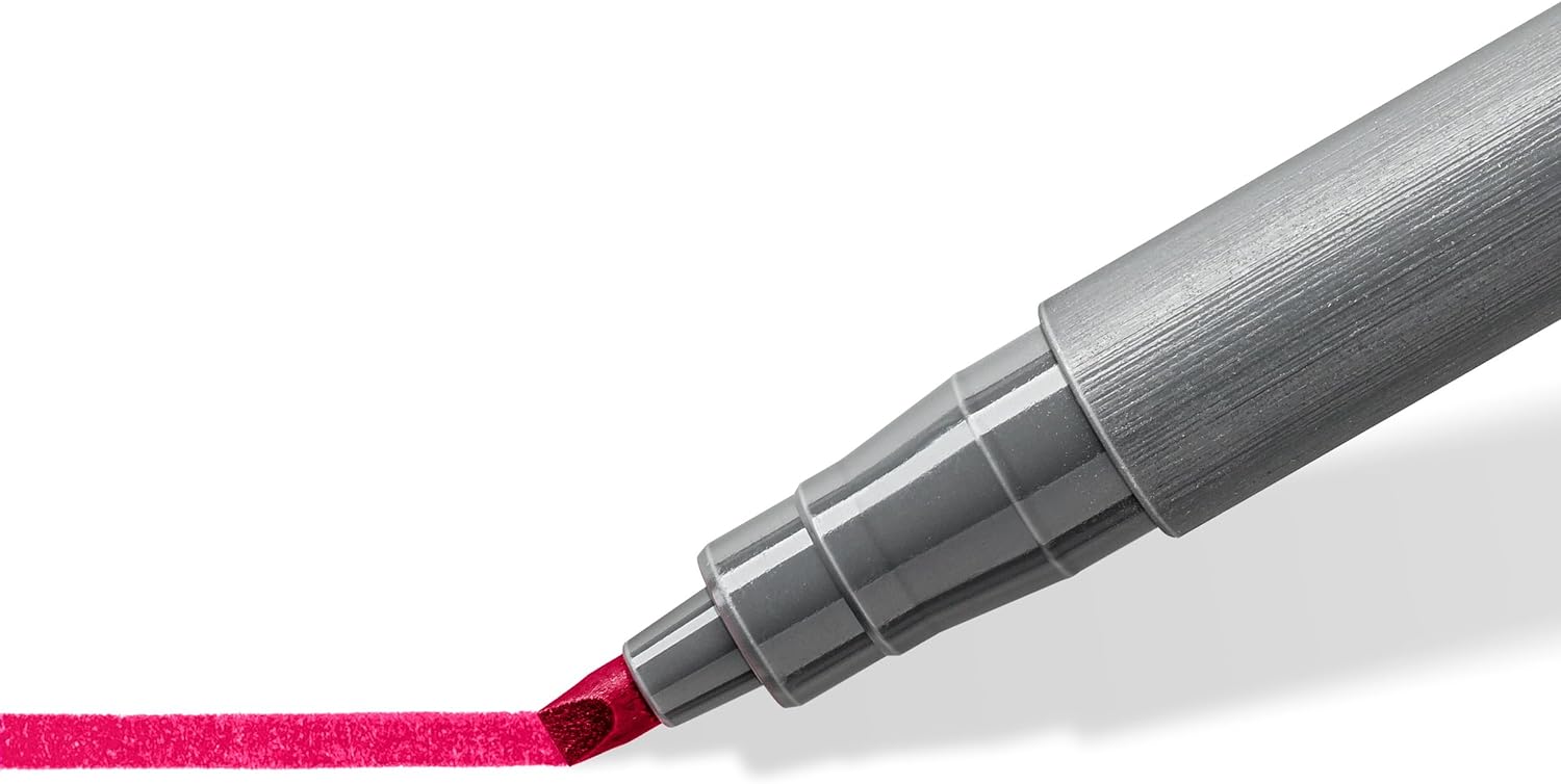STAEDTLER 375 C12 Pigment Arts Calligraphy Pen - Assorted Colours (Pack of 12)