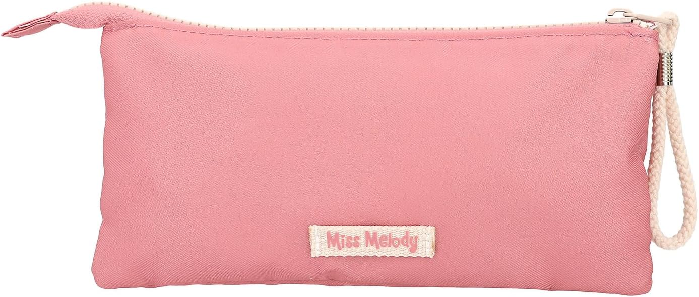Depesche Miss Melody Flowers 12870 Fan Pencil Case with 3 Zip Compartments with Horse Motif and Dog Pendant