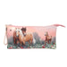 Depesche Miss Melody Flowers 12870 Fan Pencil Case with 3 Zip Compartments with Horse Motif and Dog Pendant