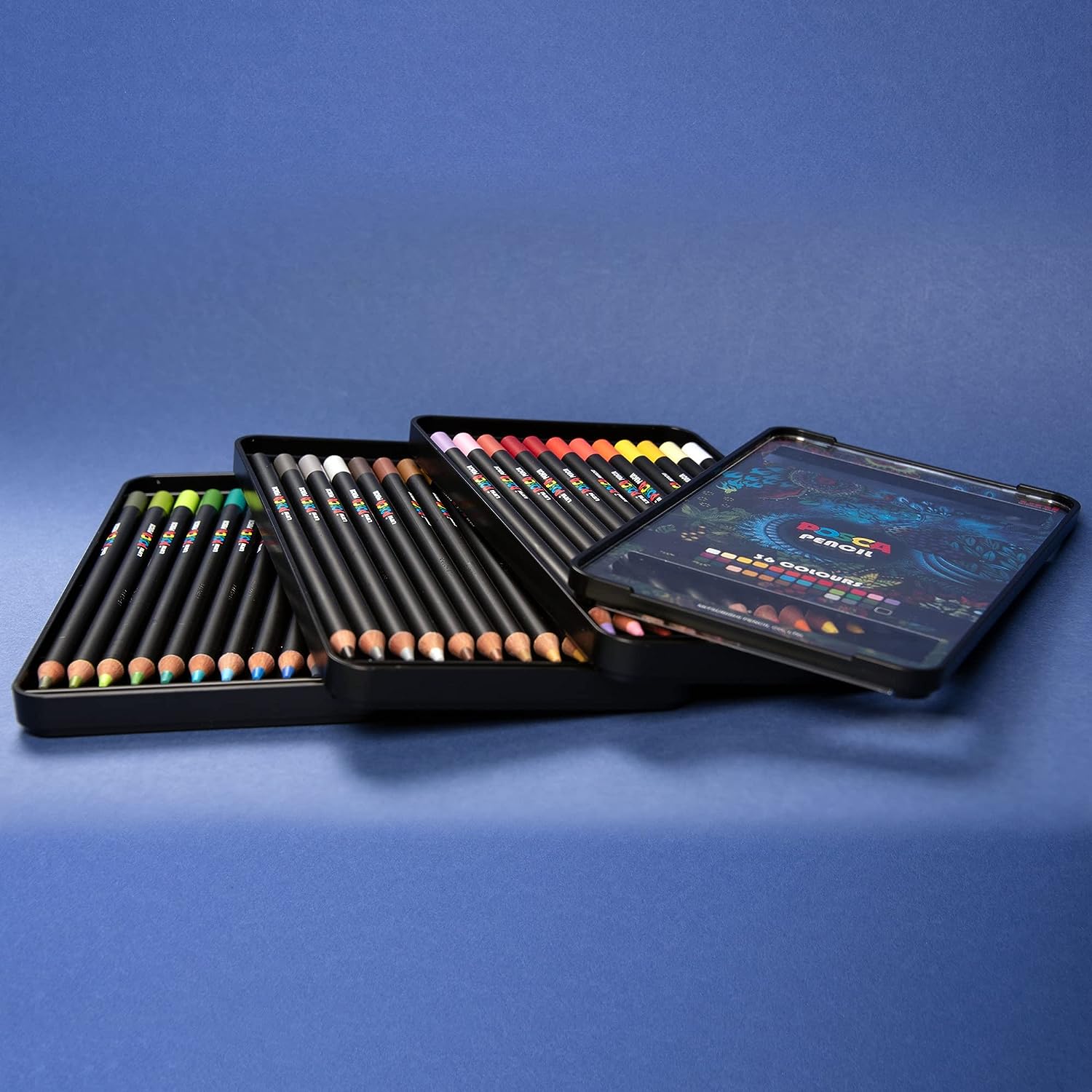 Uni-Ball Posca Pencil Oil Box 36 Colours, Multicoloured, Regular