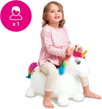 Mondo Toys - Unicorn Ride-On Inflatable Unicorn for Kids - Inflatable Riding Unicorn - Jumping Animal 09132