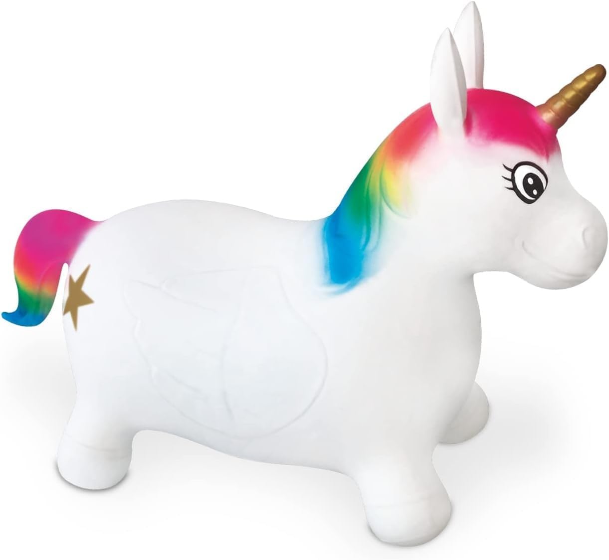 Mondo Toys - Unicorn Ride-On Inflatable Unicorn for Kids - Inflatable Riding Unicorn - Jumping Animal 09132