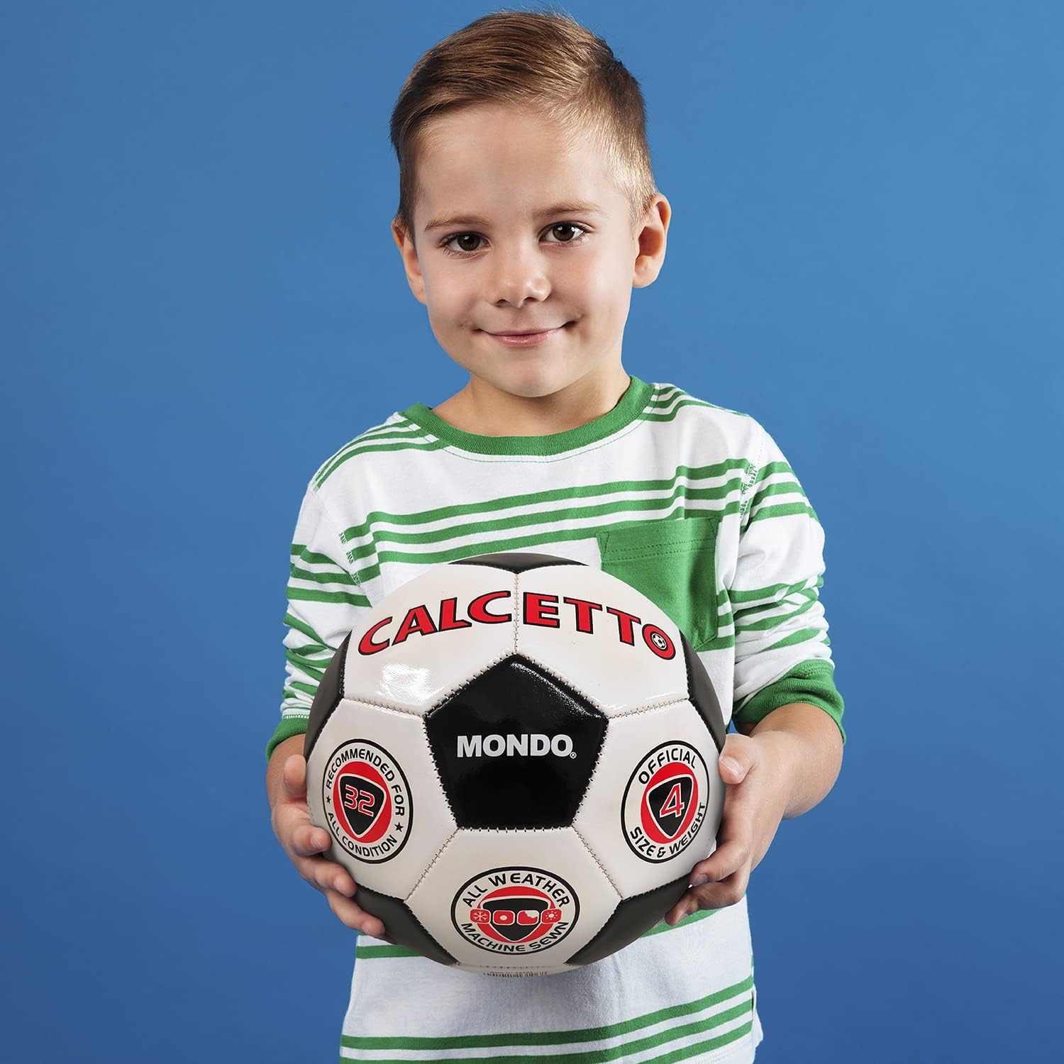 Mondo World 13106-Soccer Ball, Leather, Size 4