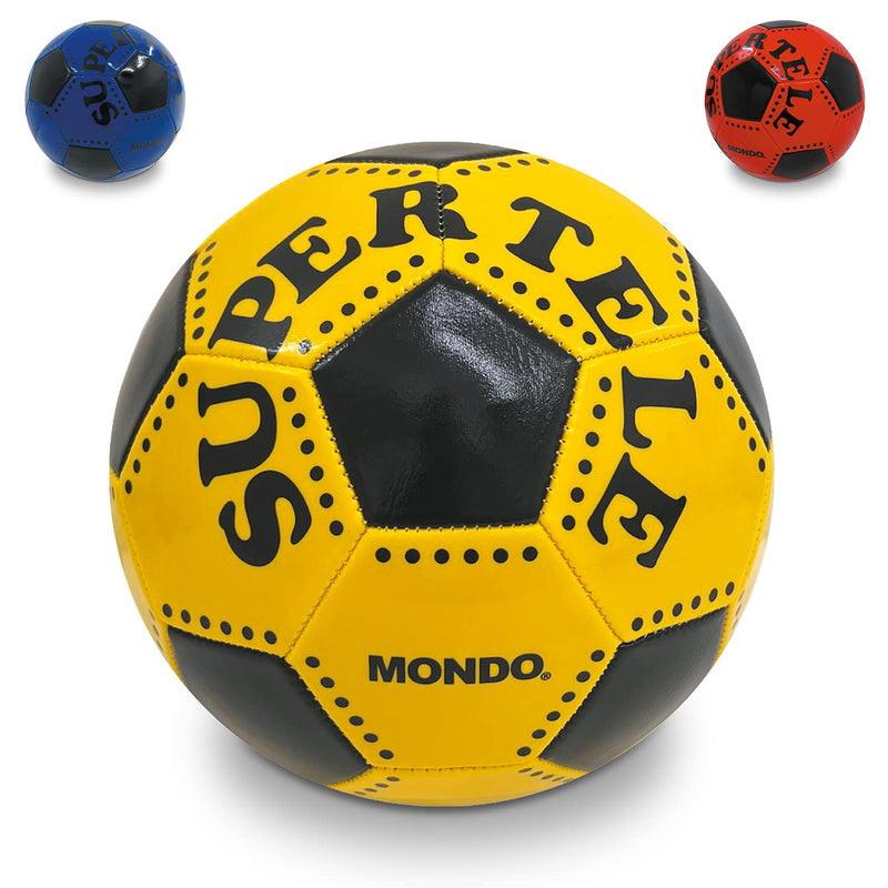 Mondo Toys - Voetbal, genaaid, Super Telele, officieel product, maat 5, 300 g, 3 verschillende kleuren, 13450
