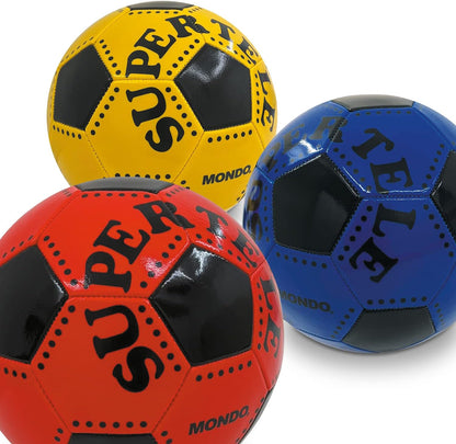 Mondo Toys - Voetbal, genaaid, Super Telele, officieel product, maat 5, 300 g, 3 verschillende kleuren, 13450