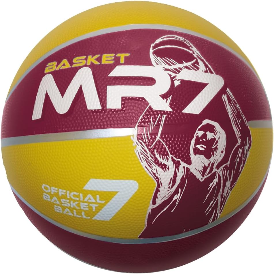 Mondo - 13751 – Outdoor Game – MR7 Basketball – Yellow and Purple