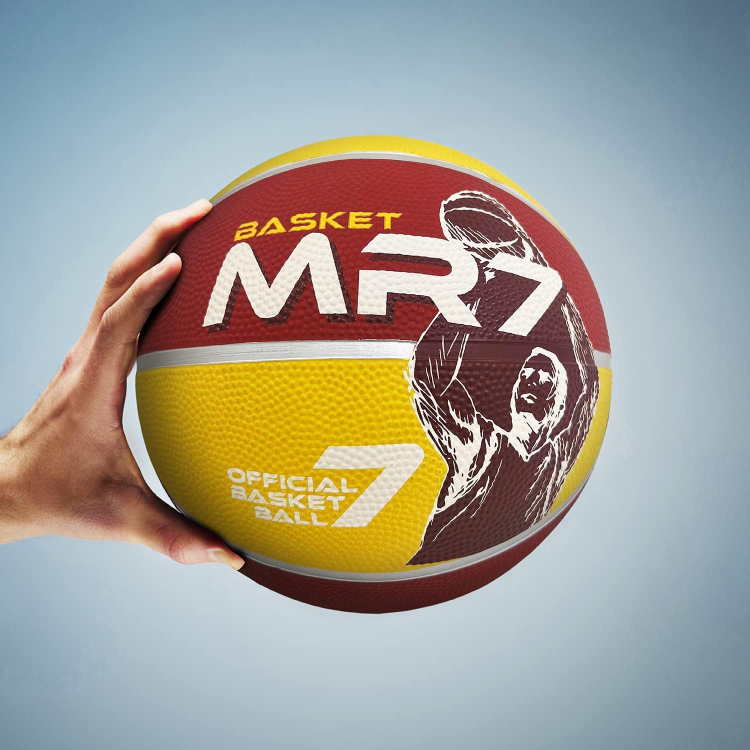 Mondo - 13751 – Outdoor Game – MR7 Basketball – Yellow and Purple