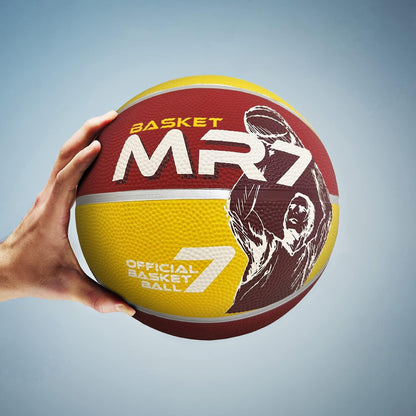 Mondo - 13751 – Outdoor Game – MR7 Basketball – Yellow and Purple