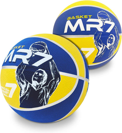 Mondo - 13751 – Outdoor Game – MR7 Basketball – Yellow and Purple