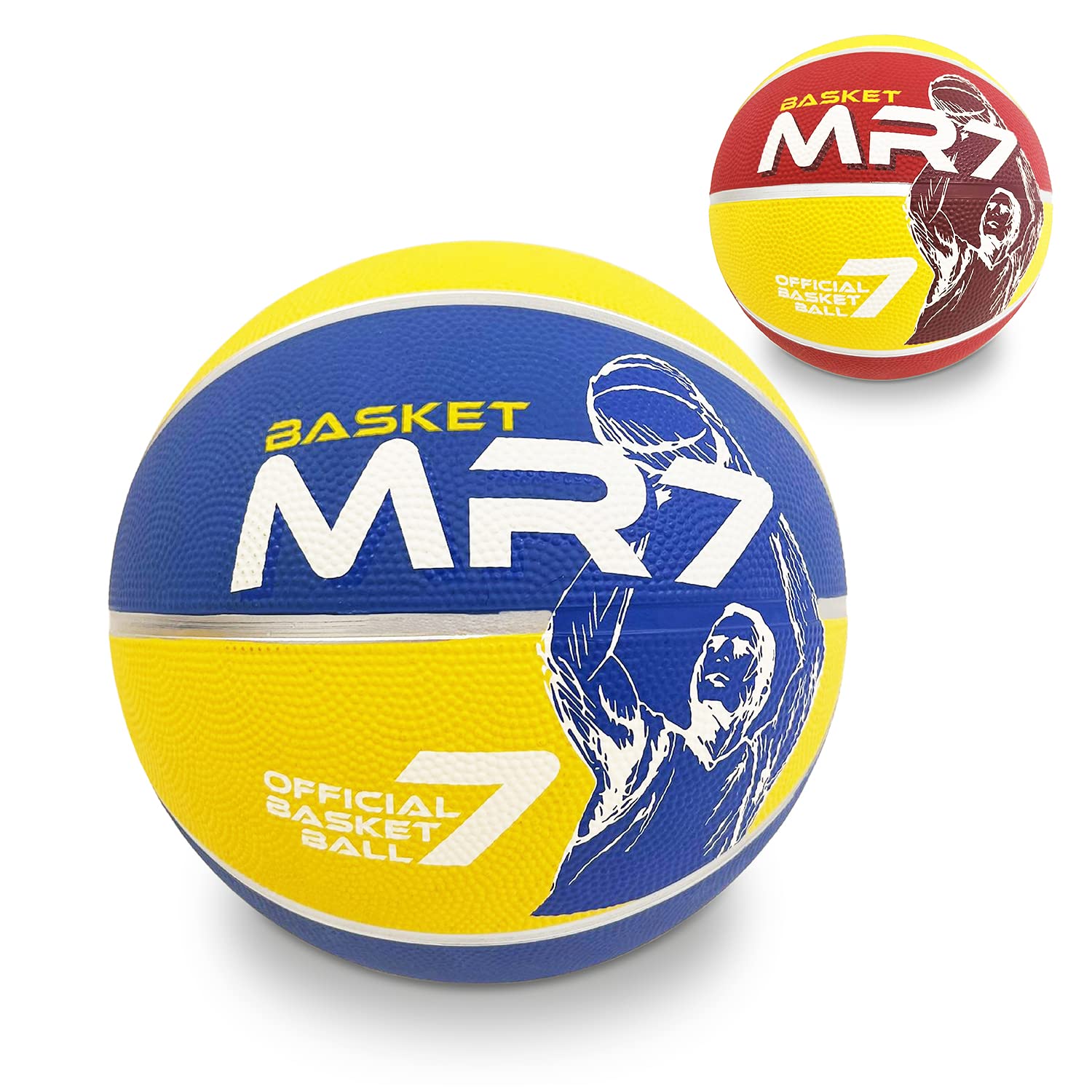 Mondo - 13751 – Outdoor Game – MR7 Basketball – Yellow and Purple