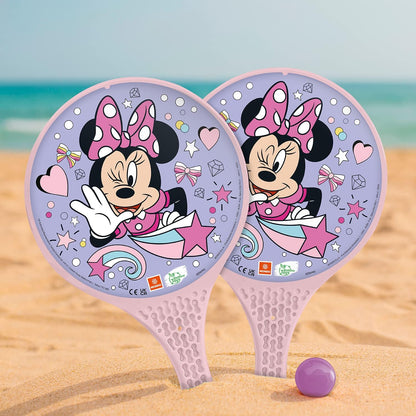 Mondo Toys – MINNIE PADDLE - 2 Schläger aus Kunststoff – Gummiball – Strandspielzeug für Kinder und Erwachsene – offizielles Produkt – 15004