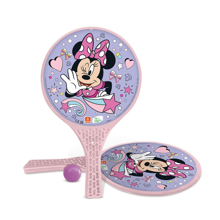 Mondo Toys – MINNIE PADDLE - 2 Schläger aus Kunststoff – Gummiball – Strandspielzeug für Kinder und Erwachsene – offizielles Produkt – 15004