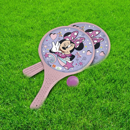 Mondo Toys – MINNIE PADDLE - 2 Schläger aus Kunststoff – Gummiball – Strandspielzeug für Kinder und Erwachsene – offizielles Produkt – 15004