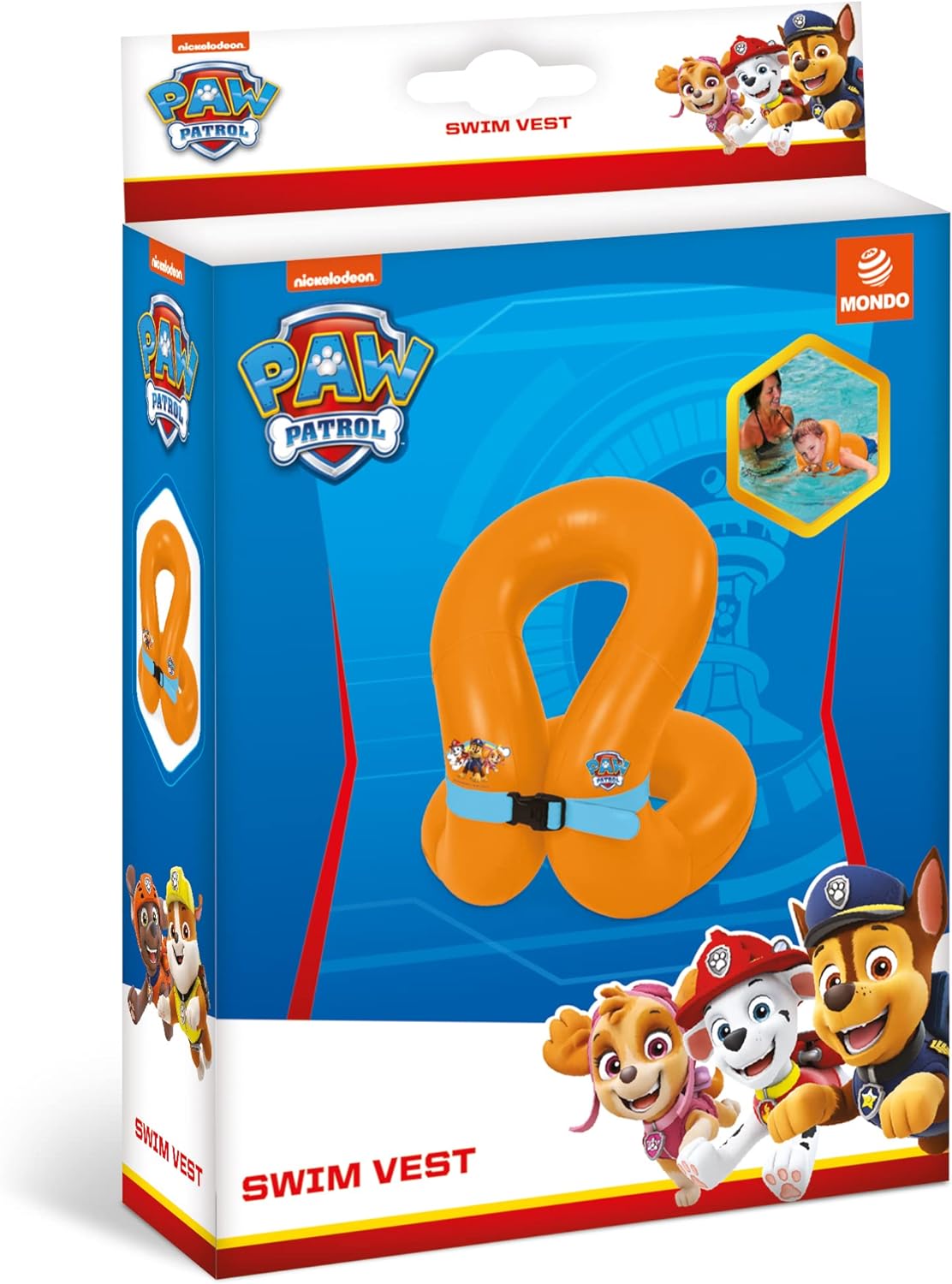 Mondo Toys -PAW Patrol Swim Vest - Aufblasbare Weste - Ideal für Jungen/Mädchen im Pool/Meer - 16697