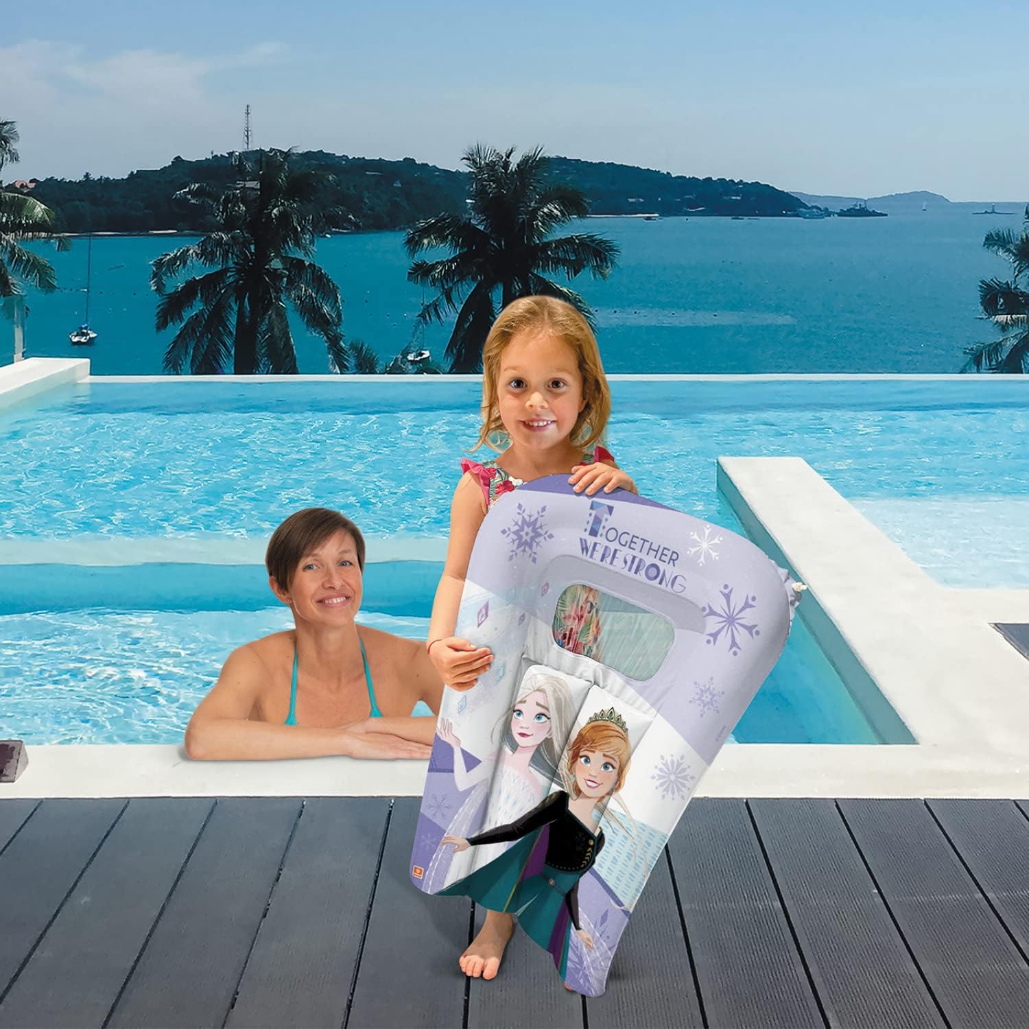 Mondo Toys - Disney FROZEN surfplank voor kinderen, opblaasbaar met patrijspoorten, surfboard-matras, opblaasbaar, zee - 16904