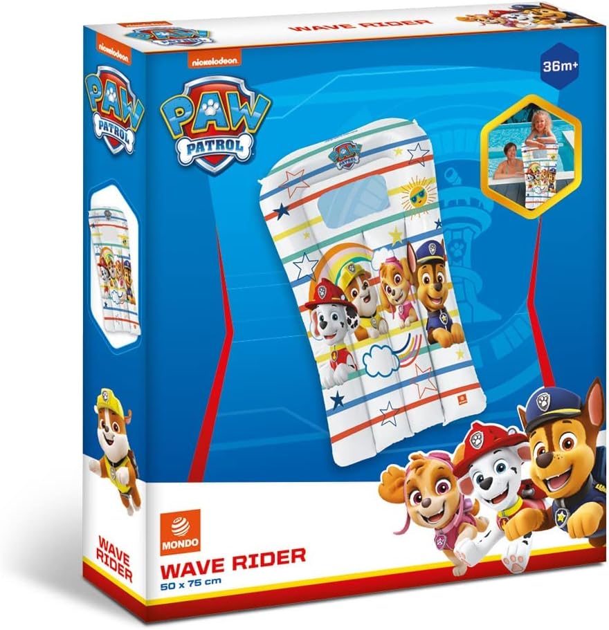 Mondo Toys PAW Patrol Surfboard for Children, Inflatable with Bullau, Surfboard Mattress, Inflatable Sea - 16912