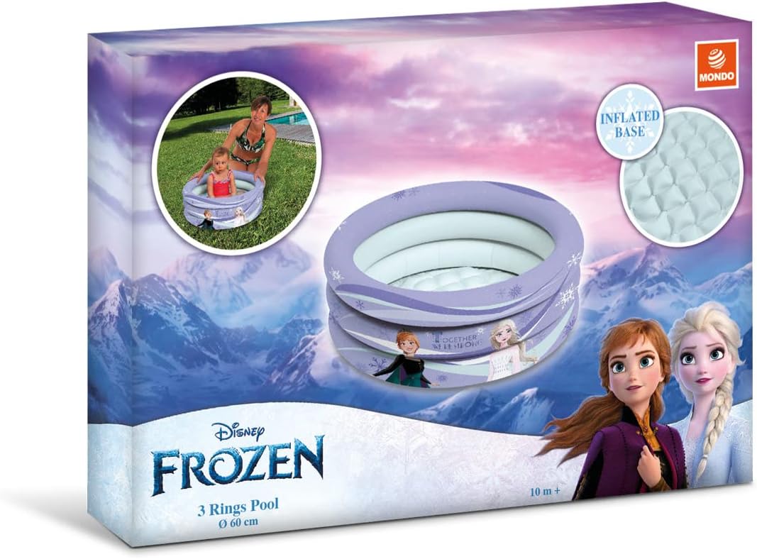 Mondo Toys - FROZEN | 3 Rings Pool INLATED BASE - Piscina Hinchable para bebé - diámetro 60 cm, Ideal para niño/niña +10 Meses - 16917