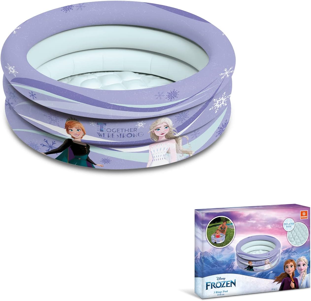 Mondo Toys - FROZEN | 3 Rings Pool INLATED BASE - Piscina Hinchable para bebé - diámetro 60 cm, Ideal para niño/niña +10 Meses - 16917
